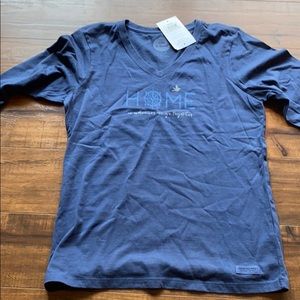 Life is good home is wherever we go XS woman’s top